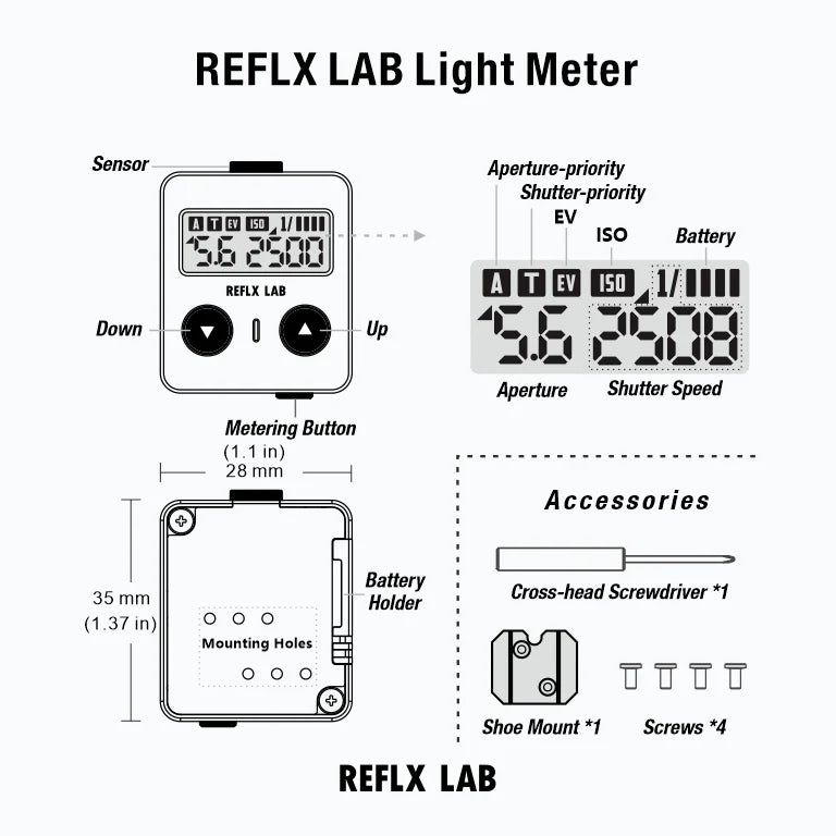 reflx-lab-light-meter-metre-specification-measurement-black-silver-hotshoe-hot-shoe-external-light-reading-button-small