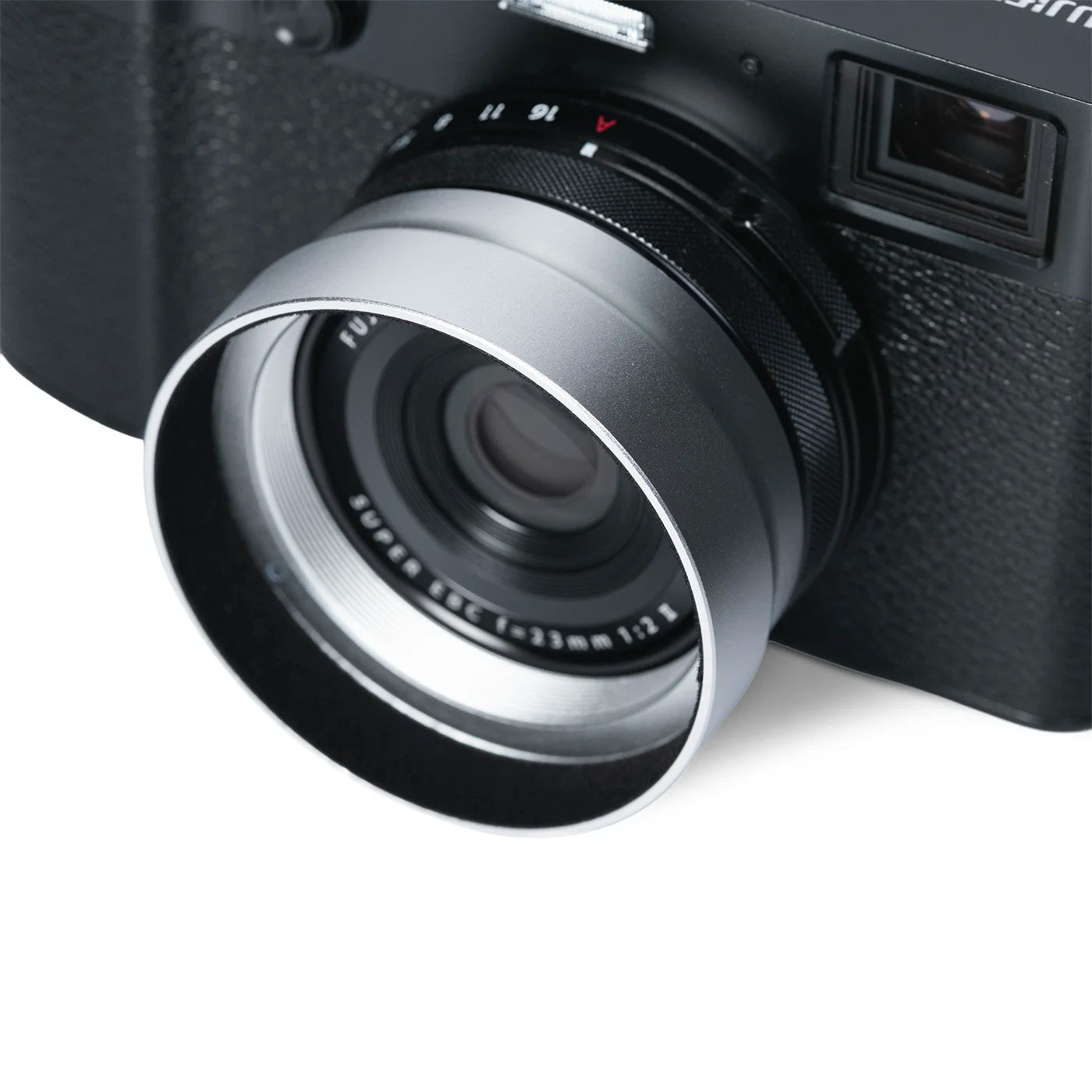 square-lens-hood-for-fujifilm-x100vi-x100-fuji-digital-camera-aluminum-style-accessories-shade-front-cap-silver-circular-sleek