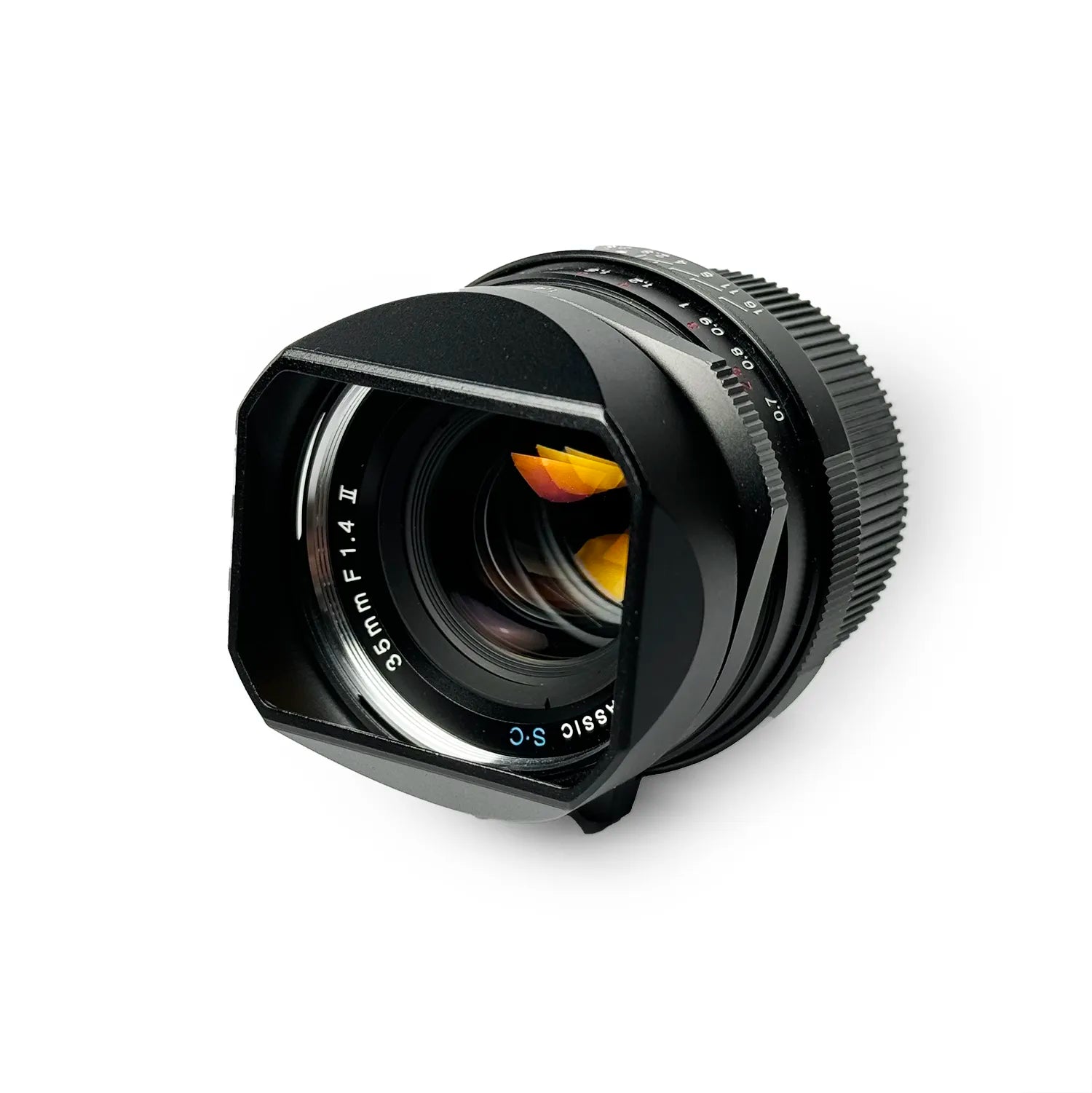 Square Lens Hood for Voigtlander 35/40/50mm (Black Aluminum) v2