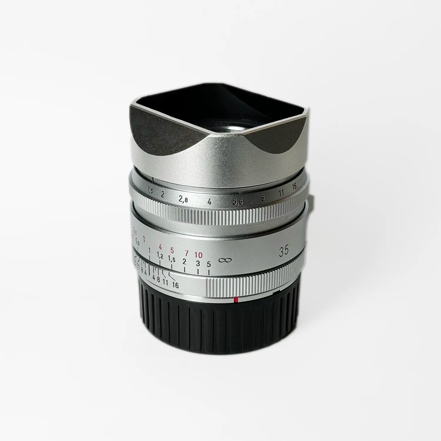 voigtlander-35mm-f1.5-1.5-35-nokton-asph-aspherical-AA-lens-hood-aluminium-made-square-style-fit-stylish-design-alternative-replacement-silver-front-leica-m-mount-new-2