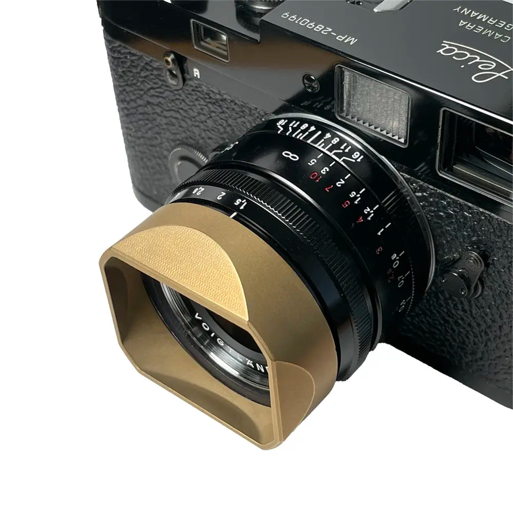 voigtlander-35mm-f1.5-1.5-35-nokton-asph-aspherical-AA-lens-hood-brass-made-square-style-fit-stylish-design-alternative-replacement-gold-leica-m-mount-front-camera-leica