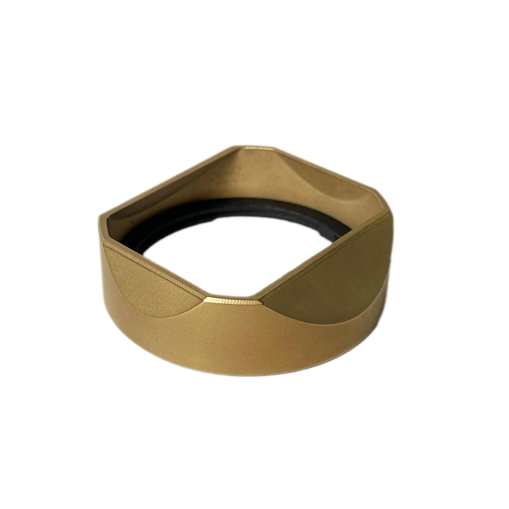 voigtlander-35mm-f1.5-1.5-35-nokton-asph-aspherical-AA-lens-hood-brass-made-square-style-fit-stylish-design-alternative-replacement-raw-gold-top-m-mount